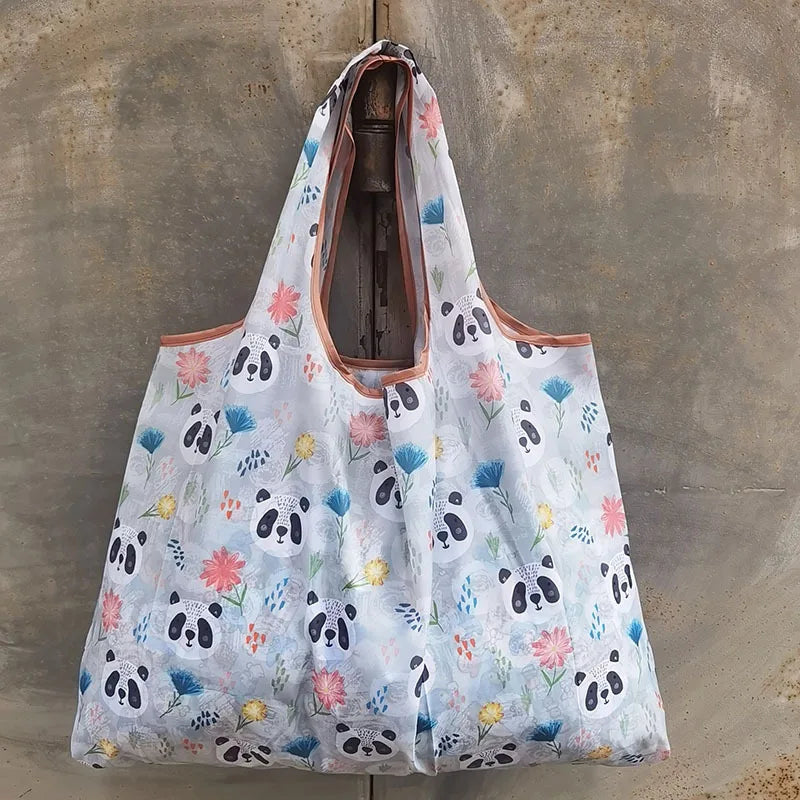 Foldable Eco-Friendly Shopping Bag with Cartoon Print