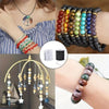 A collection of colorful, stretchy elastic cords and beaded bracelets for jewelry making.