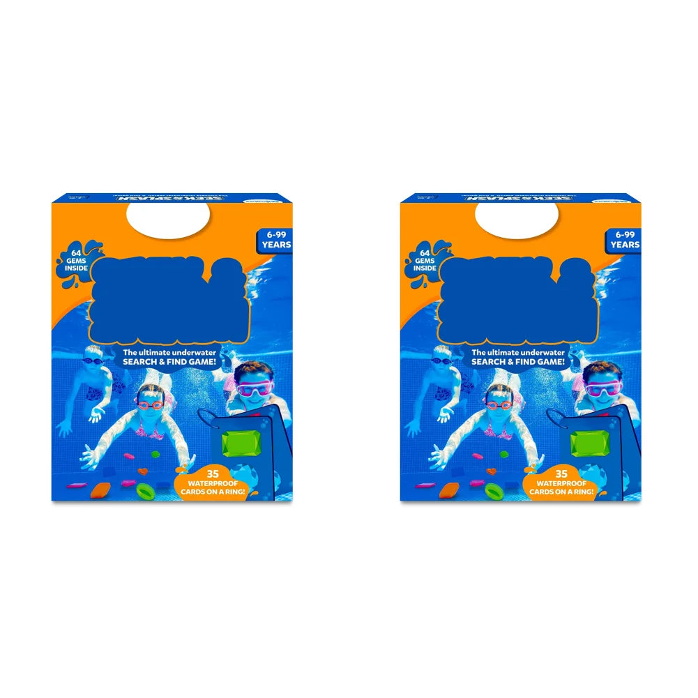 A box of the Underwater Gem Hunt pool game set featuring blue and purple underwater figures.
