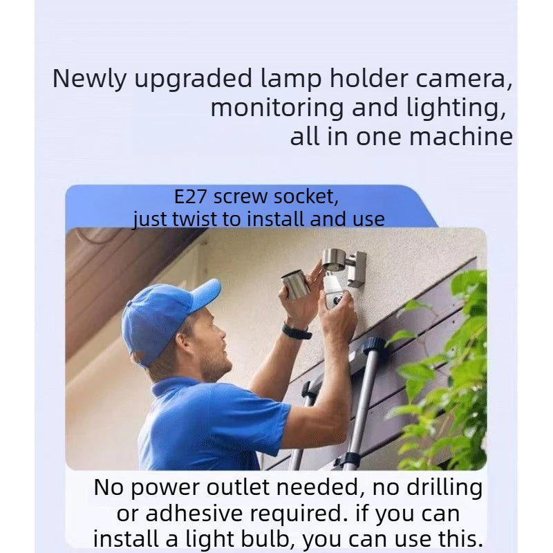 Smart Bulb Security Camera with Night Vision