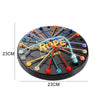 A black puzzle board with colorful ropes extending outwards, designed as a brain teaser for kids.