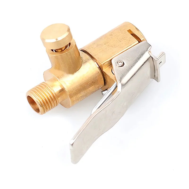 Brass Tire Inflator Valve Connector with Safety Relief