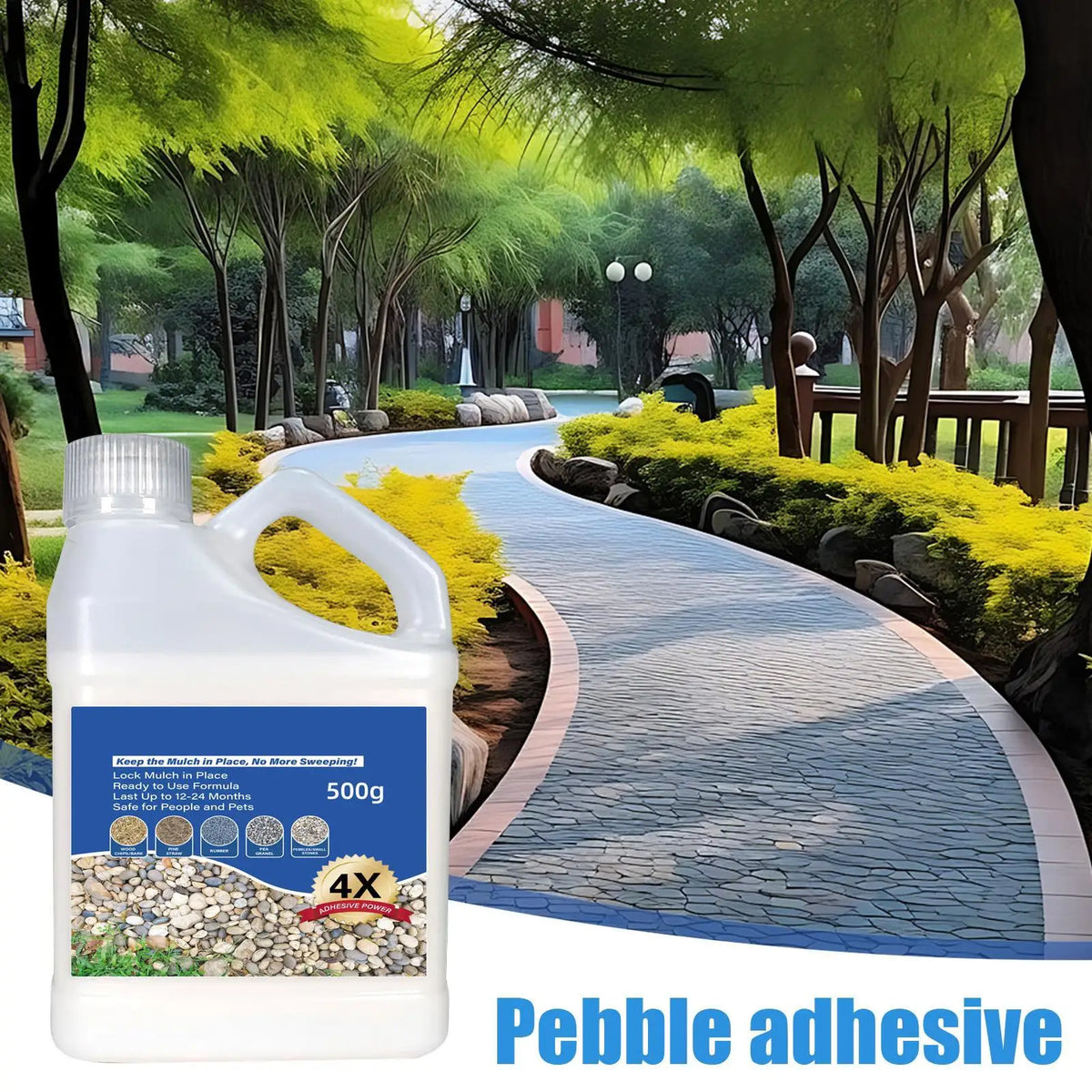 Pea Gravel & Rock Adhesive - Fast-Drying Stone Glue for Outdoor Landscaping
