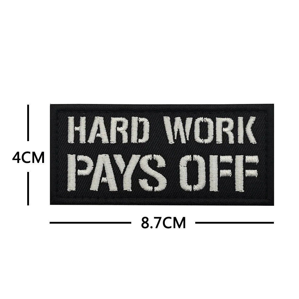 No Pain No Gain Tactical Embroidered Patch with Hook Backing
