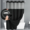 Double-Layer Waffle Shower Curtain with Built-in Snap Liner