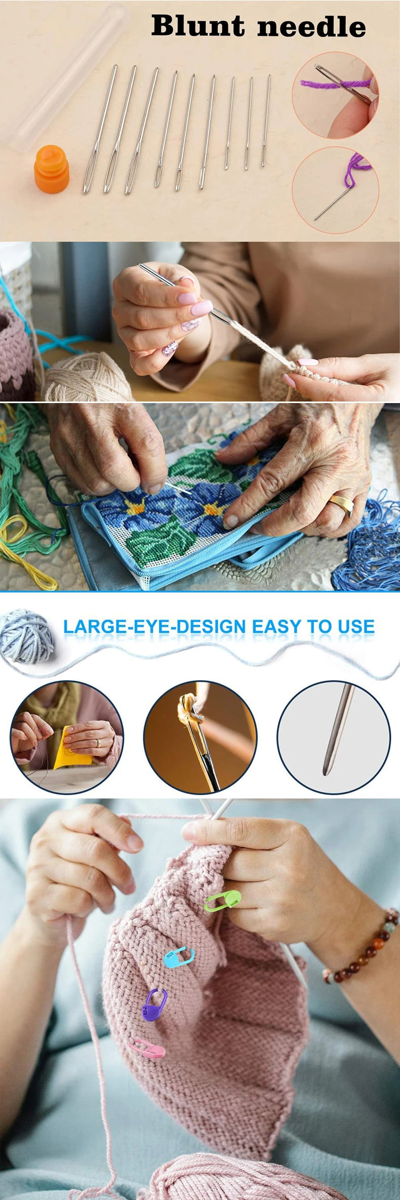 Colorful Aluminum Crochet Hook Set with Ergonomic Handles