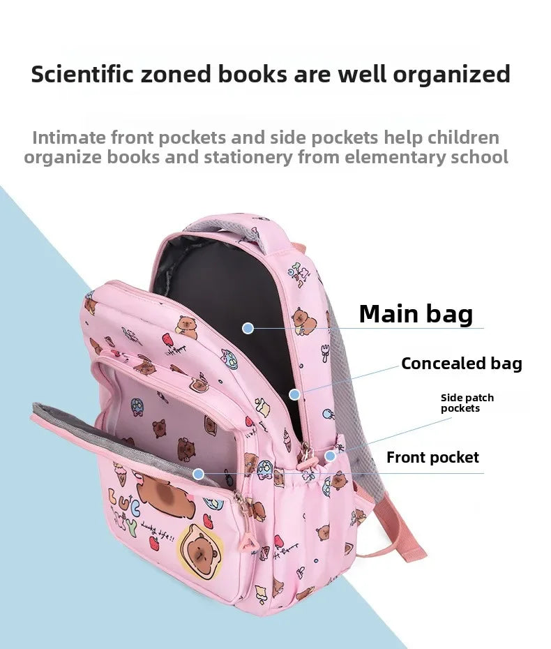 Capybara Cartoon Backpack Set for Kids