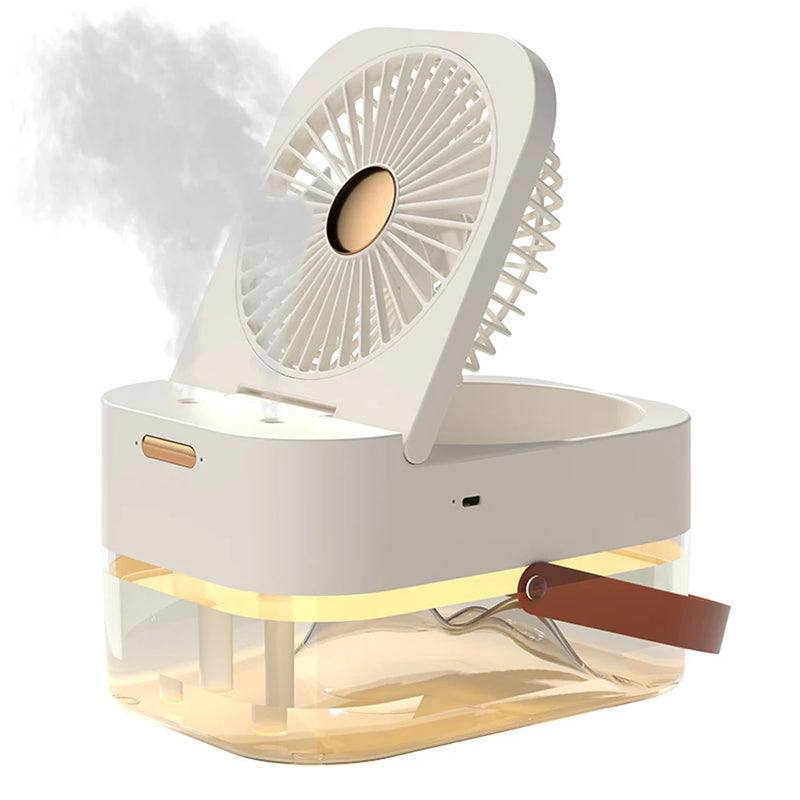 Portable Ultrasonic Humidifier with Fan and LED Night Light