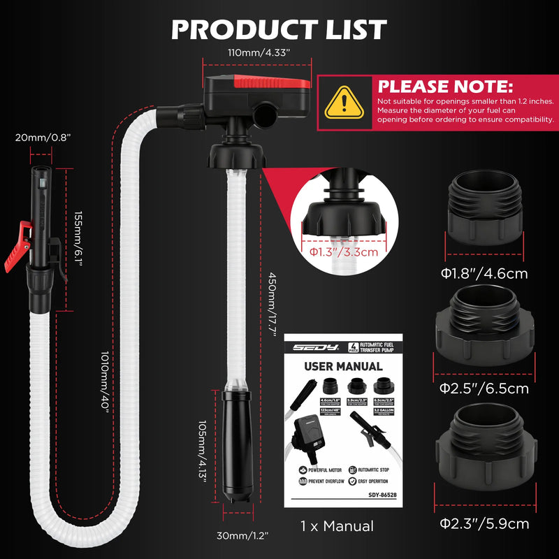 Pompe de Transfert de Carburant Automatique à Piles