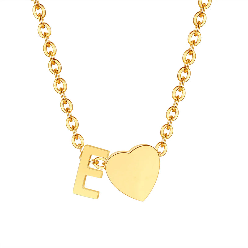 Dainty Heart Initial Necklace