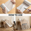 Demonstration of using static-cling clear plastic sheeting for painting and protection.