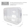 Clear quart-size toiletry bag with TSA approved dimensions and features for travel