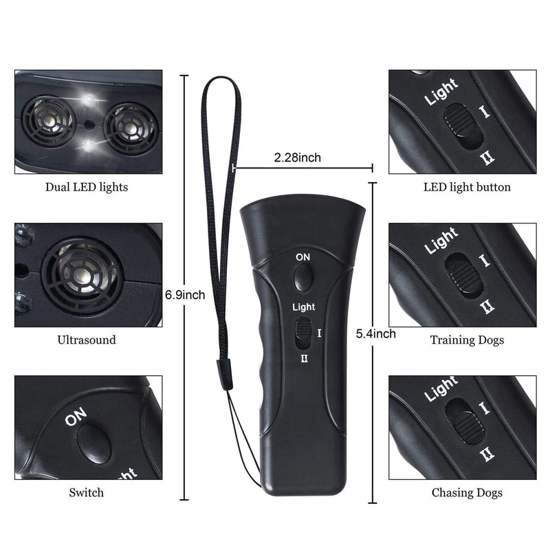 Ultrasonic Anti-Bark Trainer with LED Flashlight