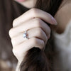 Sterling Silver Tourmaline Ring with Zircon Accents