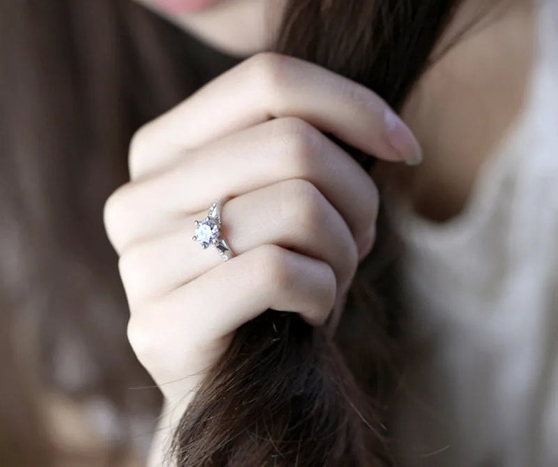 Sterling Silver Tourmaline Ring with Zircon Accents