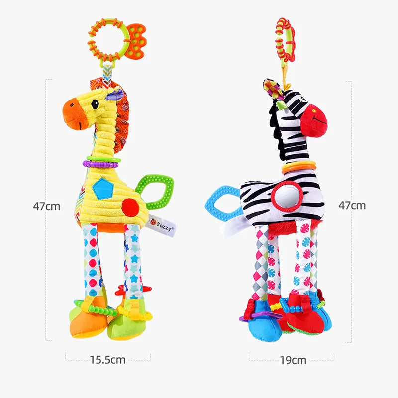 Musical Plush Animal Rattle & Teether Toy for Babies