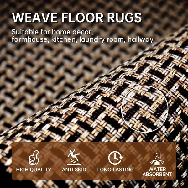 Absorbent Kitchen Runner Mat with Non-Slip Rubber Backing