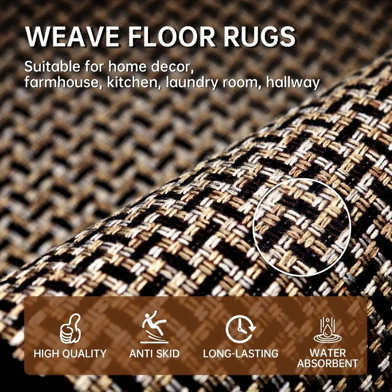 Absorbent Kitchen Runner Mat with Non-Slip Rubber Backing