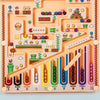 A magnetic maze logic puzzle board with colorful pegs and pathways for early learning.