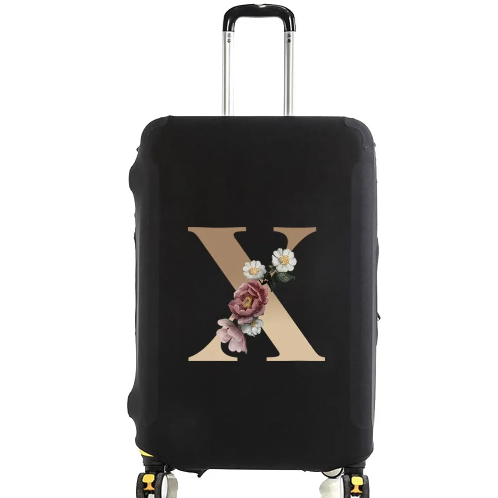 Elastic Luggage Cover with Gold Letter Design