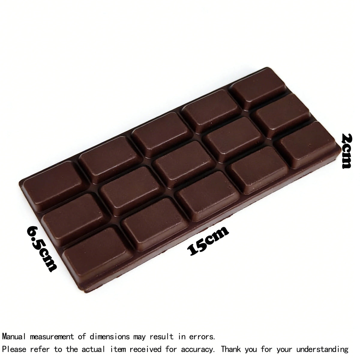 A dark brown squishy butter block fidget toy with a grid pattern.