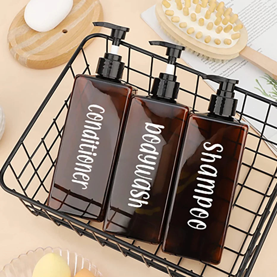 500ml Refillable Pump Bottles for Shampoo, Lotion & Body Wash