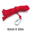 Rotes 6mm x 10m Angel- und Aufbewahrungsmagnethaken