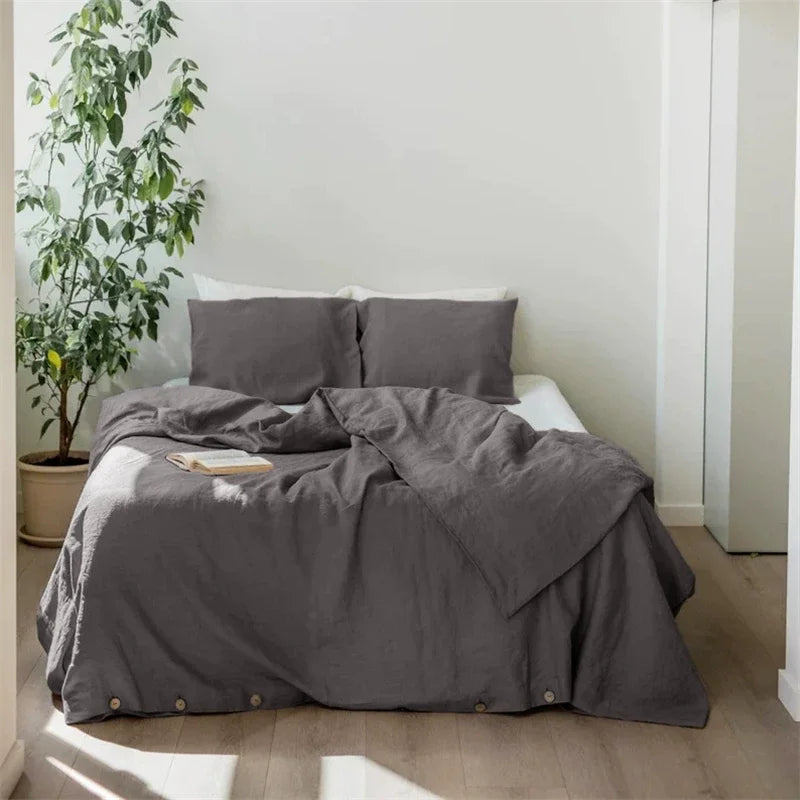 100% French Linen Duvet Cover - Natural, Breathable & Soft