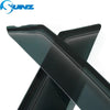 A set of four black side window deflectors for a Hyundai Tucson, shown in an X-shaped view.