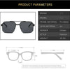 Retro Square Half-Frame Metal Sunglasses