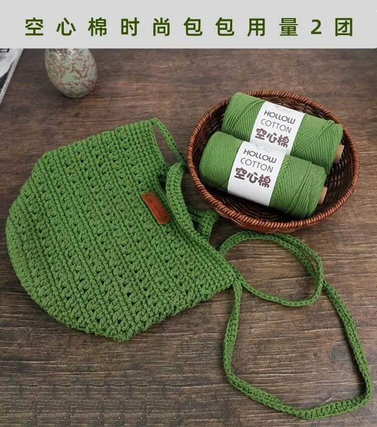 Soft Hollow Cotton Yarn for Knitting and Crochet