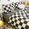 Black and White Plaid Duvet Cover Set with Pillowcases