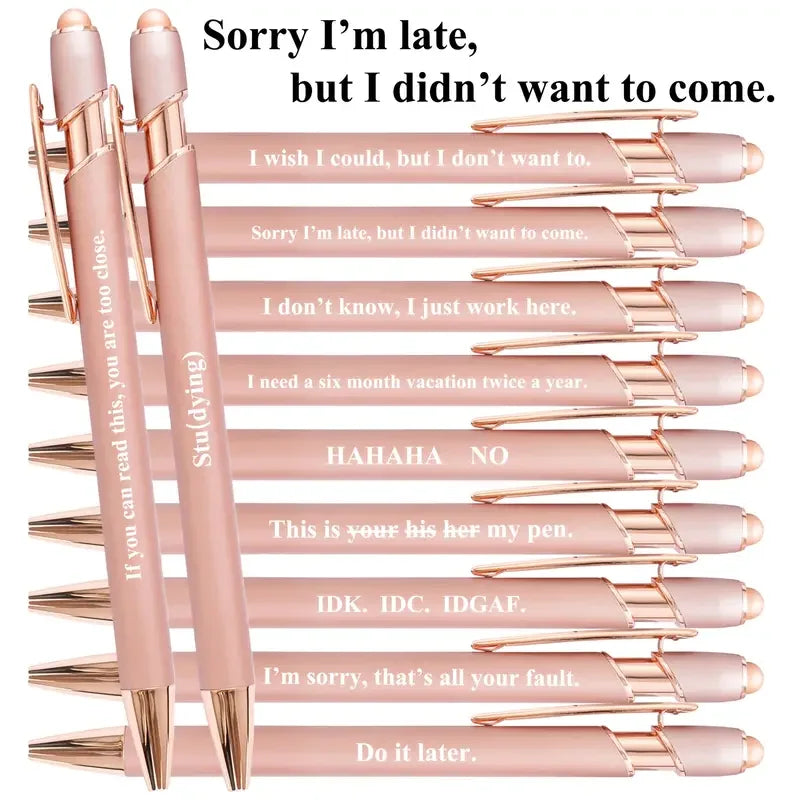 Inspirational Retractable Metal Ballpoint Pens (Set of 10)