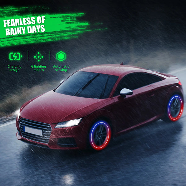 Motion-Activated LED Tire Valve Caps