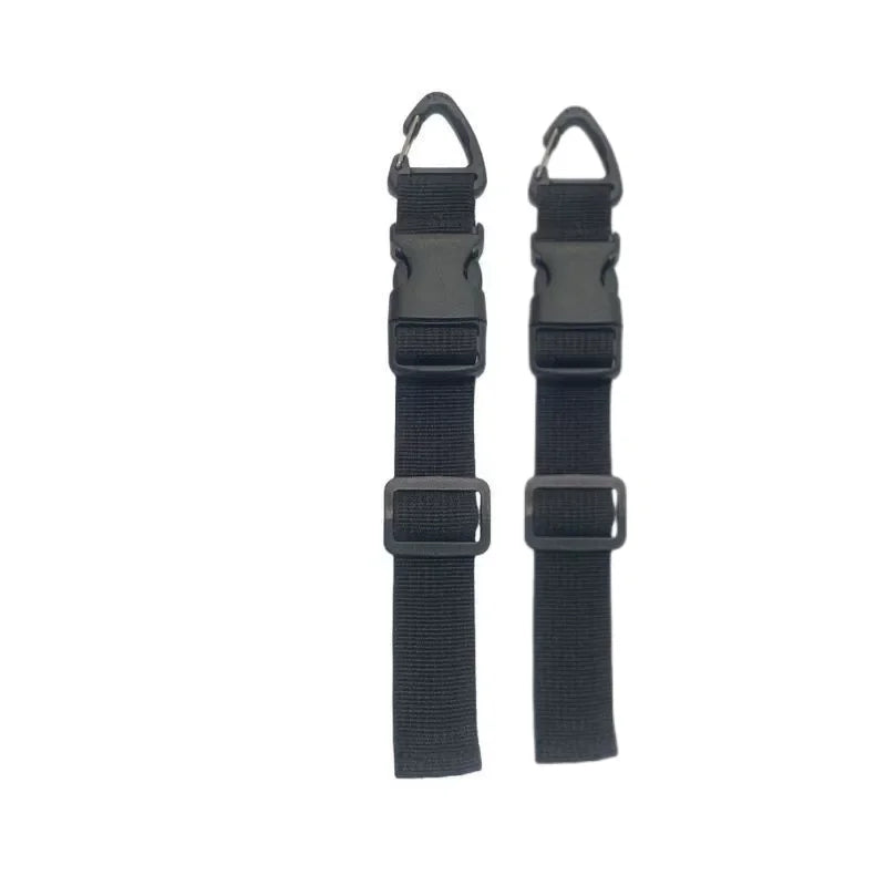 A set of five black heavy duty extension cord organizers with buckle locks.