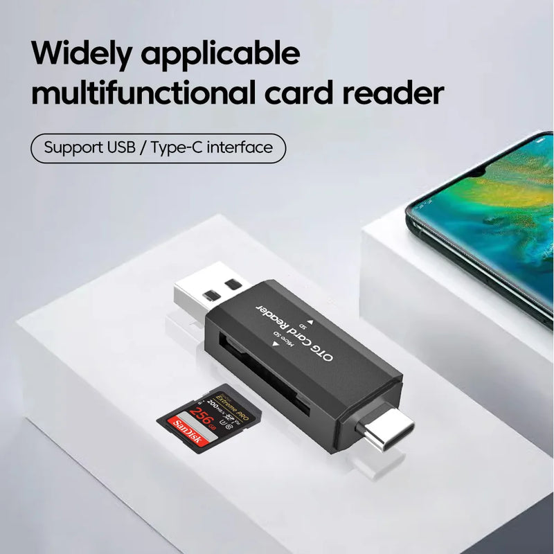 2-in-1 USB-C & USB-A SD/TF Card Reader