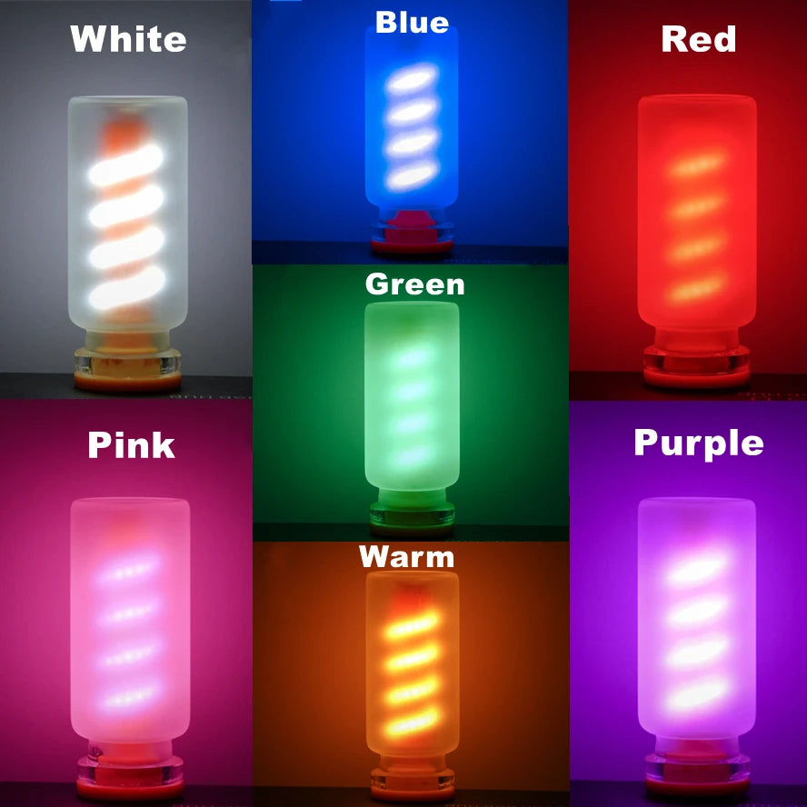 A grid showing various colors of a touch control dimmable USB LED night light, including white, blue, red, green, pink, purpl