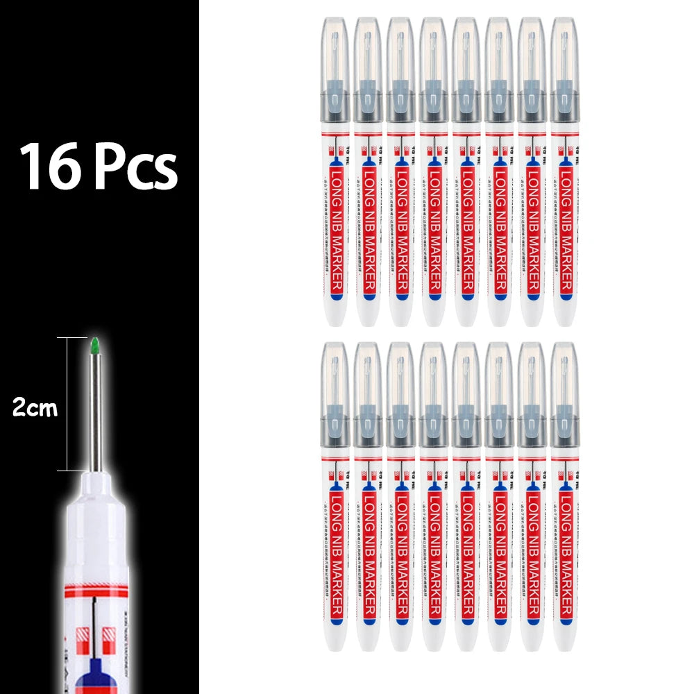 Ein Set von 16 Präzisions-Wasserfeste Markierstift in roter und weißer Verpackung.