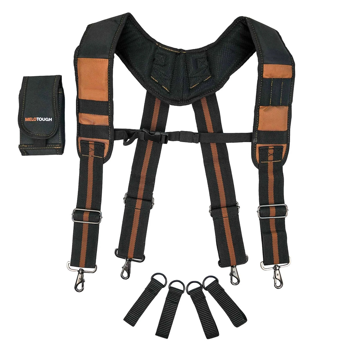 Work Suspenders with Detachable Phone Holder and Tool Belt Support