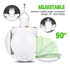 White foldable solar camping lantern with adjustable rotation angle and 90 degree auto folding feature