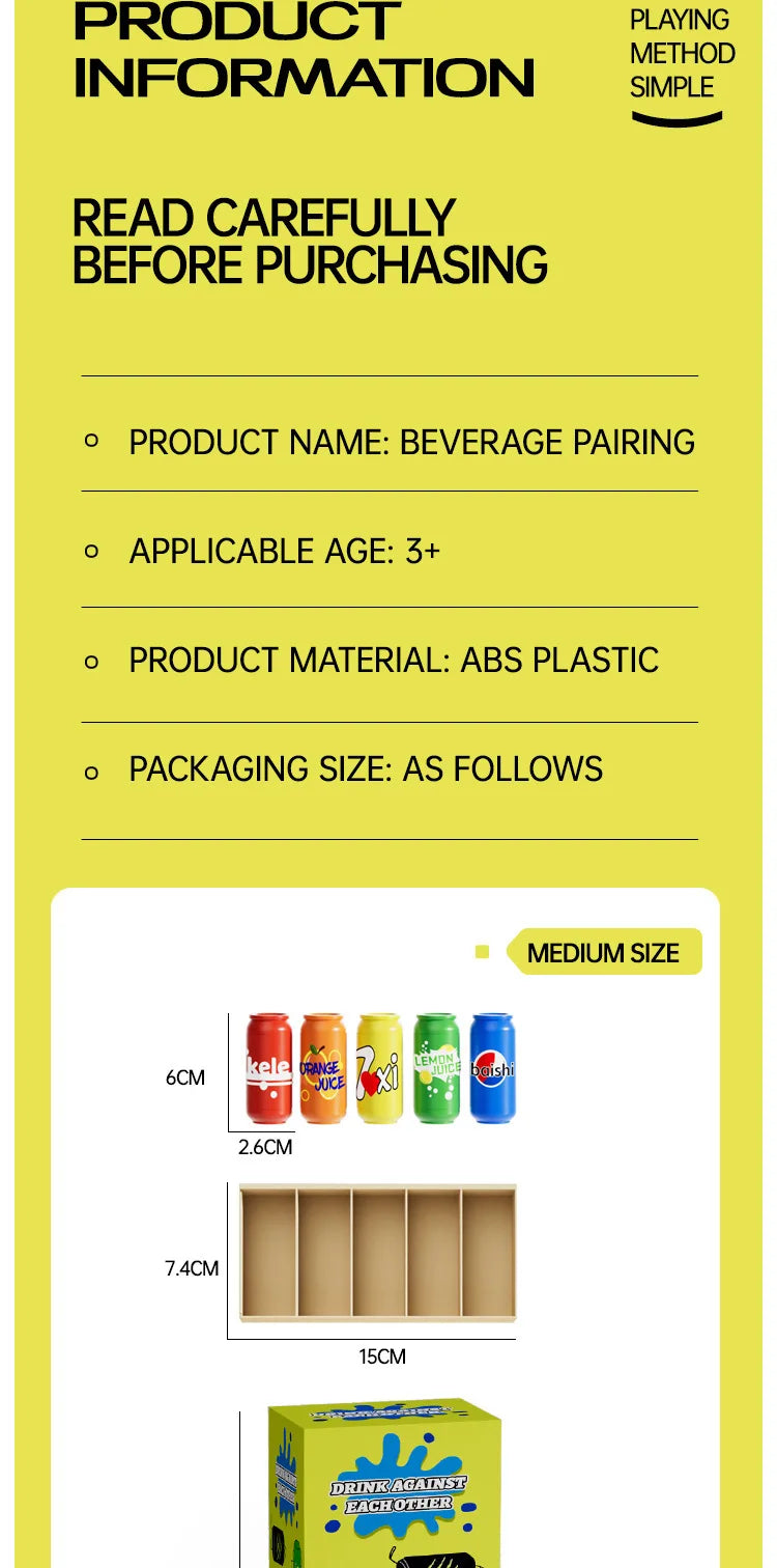 Bottle Guessing Memory Board Game for Kids