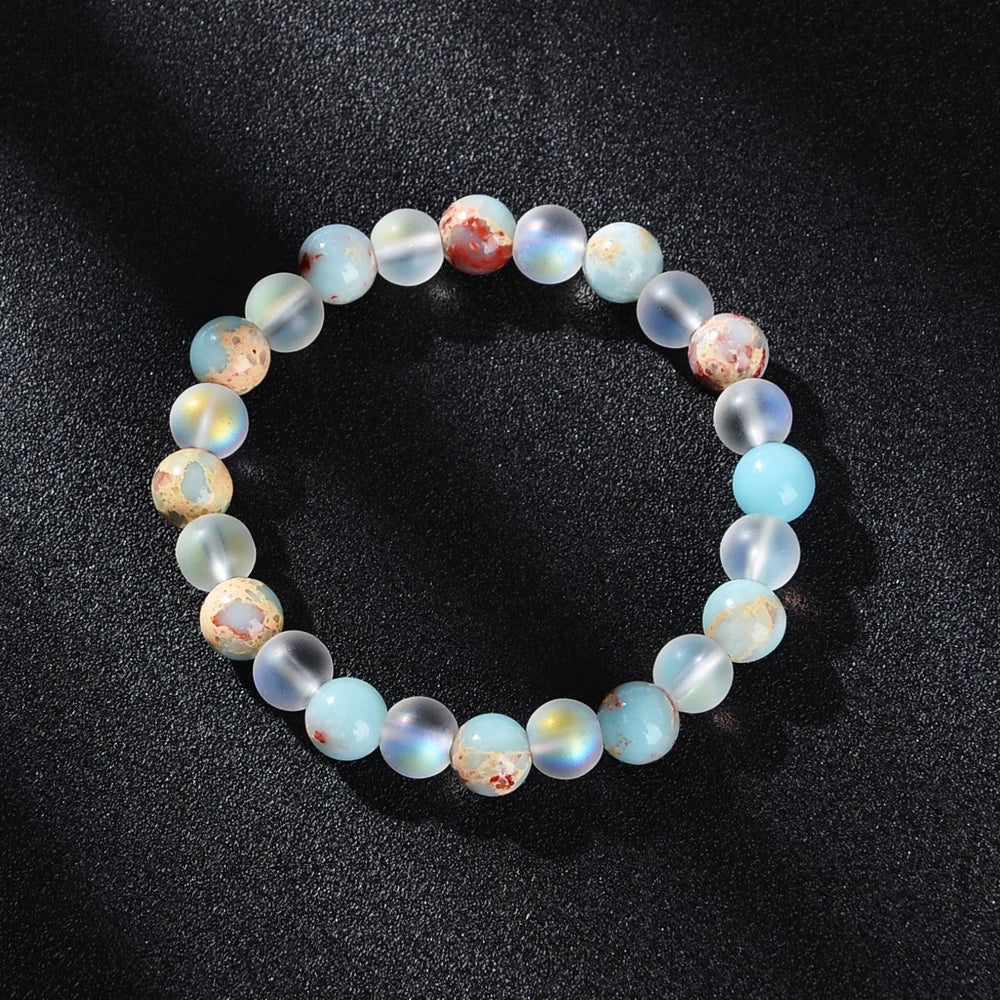 Aura Quarz & Meeressediment Perlenarmband