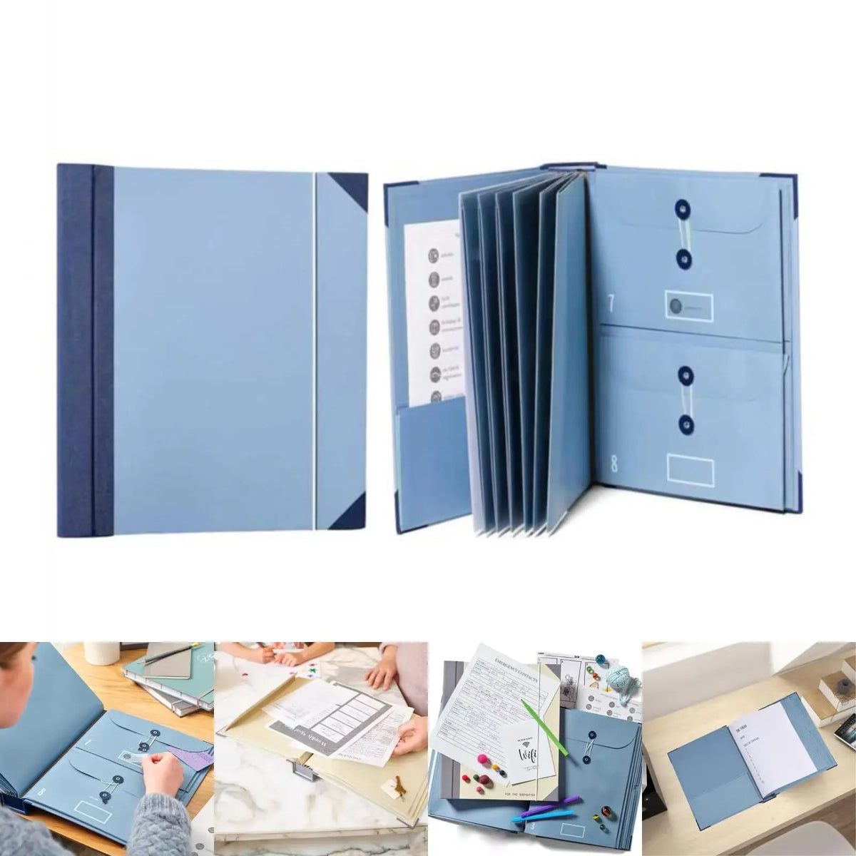 Emergency Preparedness Document Organizer with Accordion Pockets