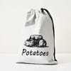 Large Drawstring Canvas Storage Bags with Side Zipper for Vegetables and Fruits