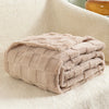 Lilac Checkered Fleece Throw Blanket – Soft & Cozy