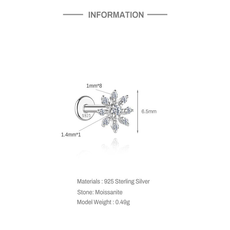 925 Sterling Silver Moissanite Bowknot Stud Earrings