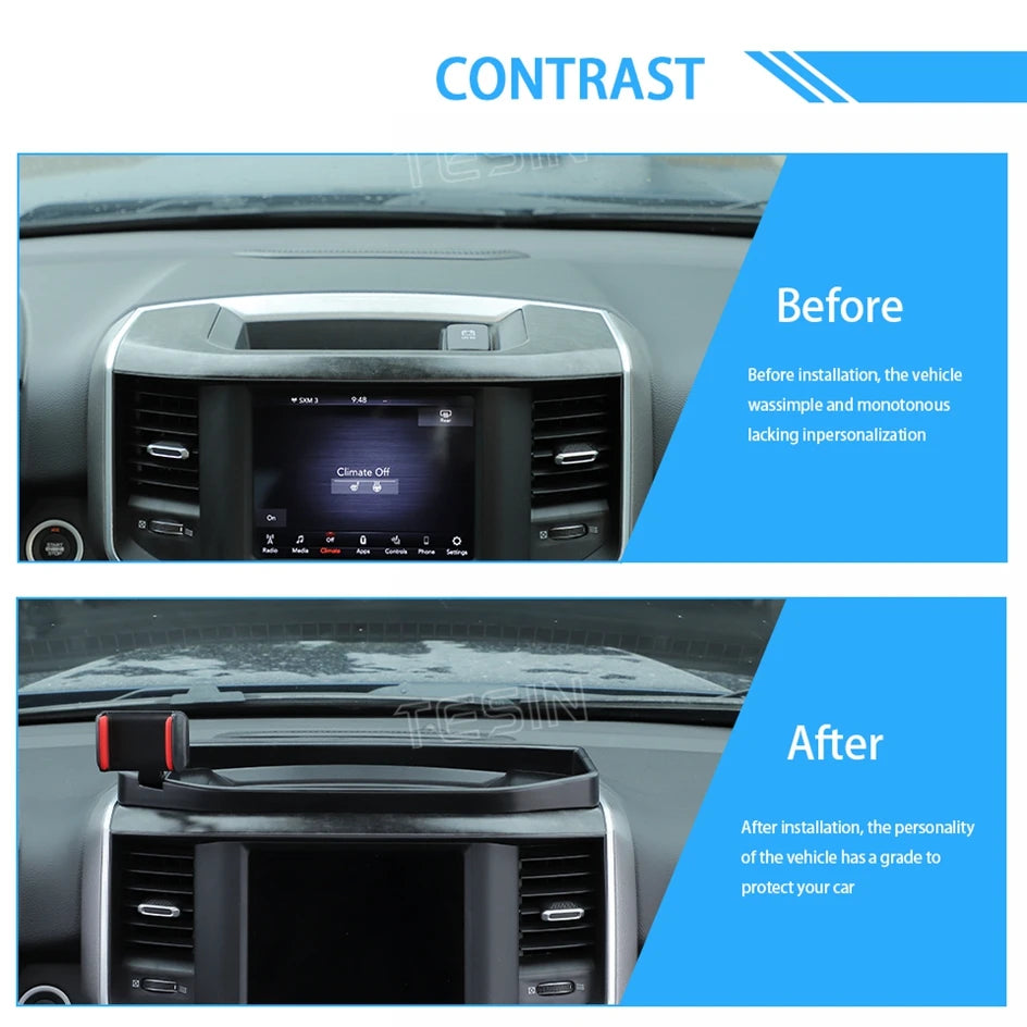 Center Console Organizer with Phone Holder for Dodge RAM 1500 (2012–2017)