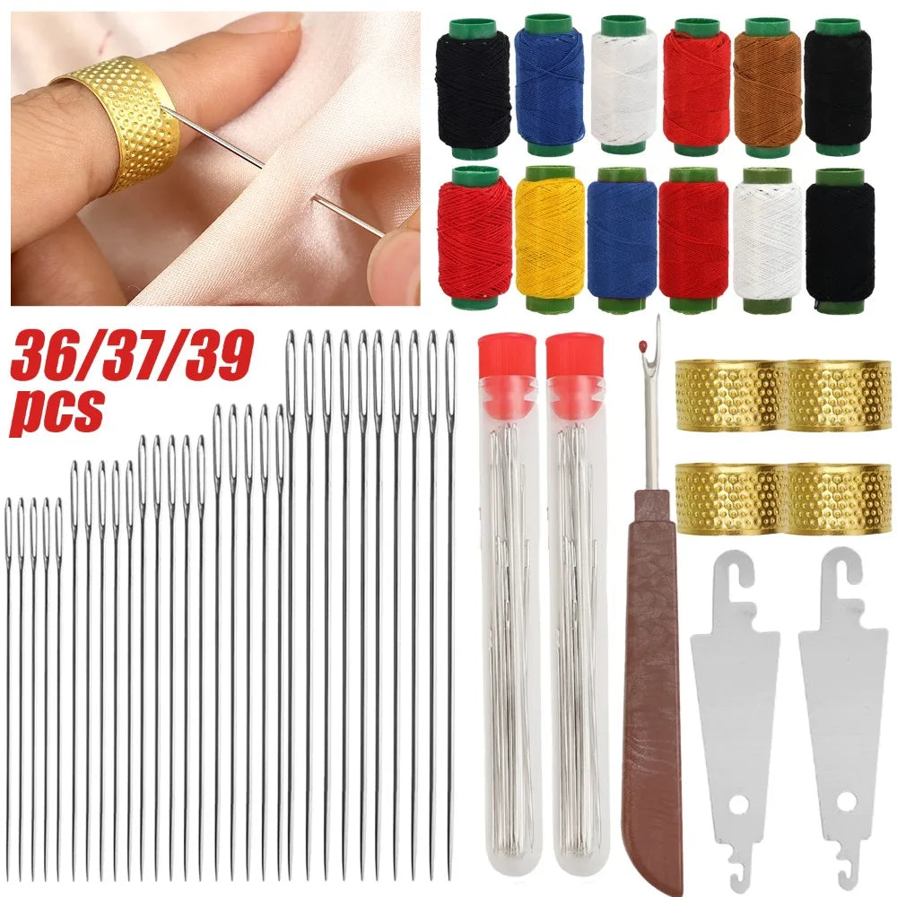 Complete Sewing and Embroidery Kit with Needles, Thread, and Accessories