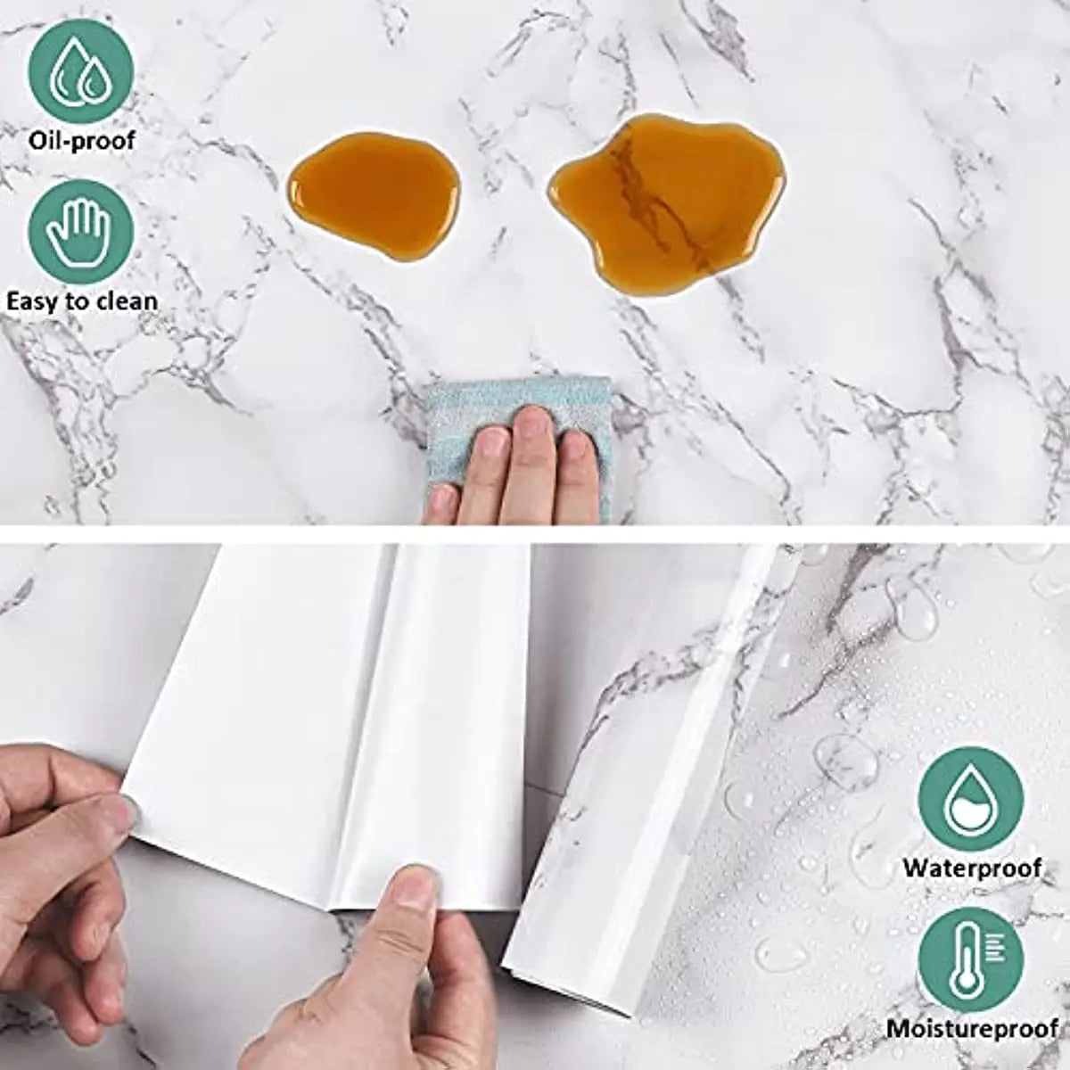 Glossy Marble Self-Adhesive Contact Paper