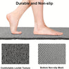Close-up view of a durable and non-slip bathroom floor mat showing the comfortable loofah texture and bottom non-slip mesh.